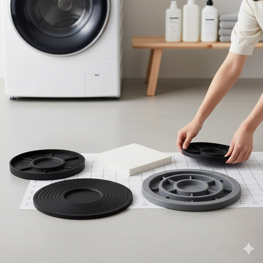 ドラム式洗濯機と縦型洗濯機の構造と、それぞれの振動が床へ伝わる傾向の違いを比較