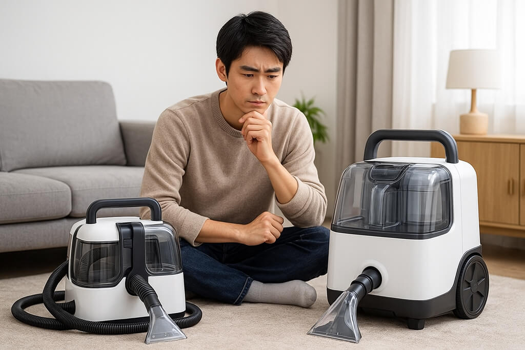 UWANTのB100とB300をどちらを選ぶか悩む男性