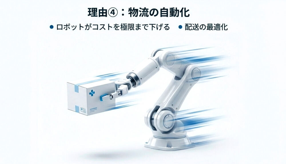 「ロボット技術」と「配送網」の最適化
