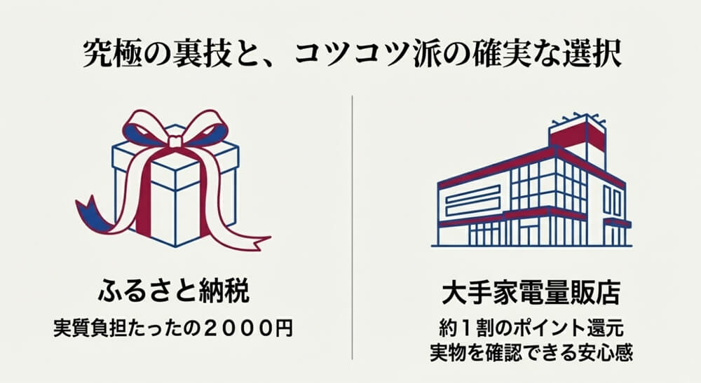 ふるさと納税と家電量販店がコツコツ派におすすめの購入画像